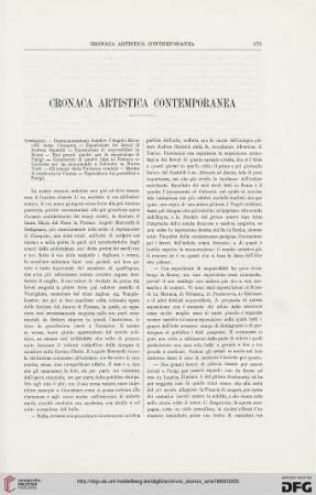 Cronaca artistica contemporanea