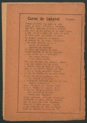 Carne de Cabaret : (Tango)