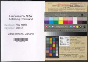 Entnazifizierung Johann Zimmermann , geb. 16.07.1892 (Postbeamter)