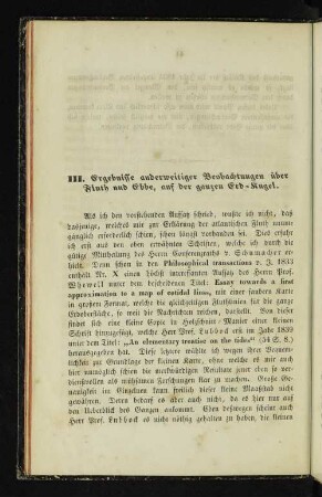 III. Ergebnisse anderweitiger Beobachtungen über Fluth und Ebbe, auf der ganzen Erd-Kugel.