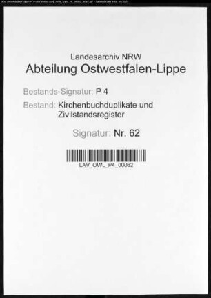 Zivilstandsregister der Stadt Dortmund (H 1812). (Gemeinde: Dortmund, Stadt)
