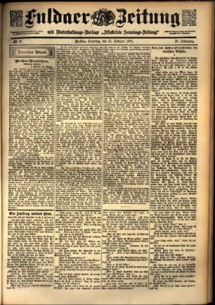 Zweite Ausgabe vom Samstag, den 23. Februar 1901.
