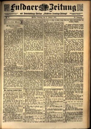 Zweite Ausgabe vom Samstag, den 23. Februar 1901.