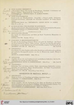 Arbeiten in Metall und Holz (Nr. 27-40)