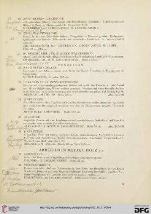 Arbeiten in Metall und Holz (Nr. 27-40)