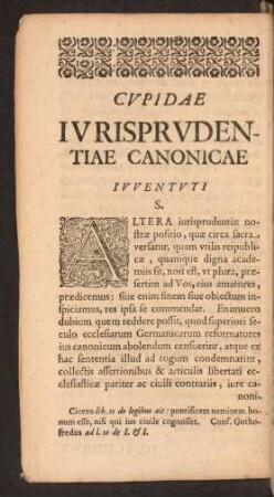 Cupidae Iurisprudentiae Canonicae Iuventuti S.
