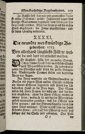 XXXXI. Von allerhand Unglücks-Fällen ... – L. Von der in Schottland ...