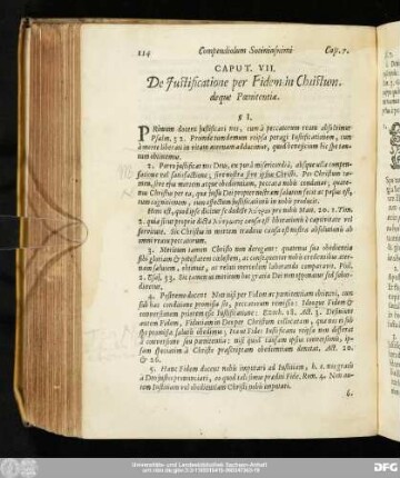 Caput. VII. De Iustificatione per Fidem in Christum. deque Poenitentia.