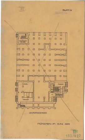 Fischer, Theodor; Stuttgart; Gustav-Siegle-Haus - Grundriss UG