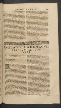 In Et Ad Decadem XCVII. Errorvm Antonii Fabri.