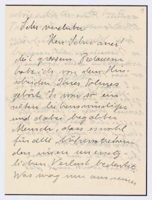 Brief von Hanna Dodel an Wilhelm Schwaner