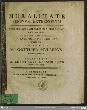 De Moralitate Sensuum Externorum