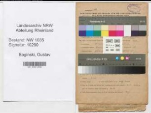 Entnazifizierung Gustav Baginski , geb. 11.04.1909 (Steiger)