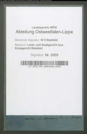 Erblasser: Schmidt, Joseph; Erblasser: Gerstgarbe, Theresia: Erbvertrag