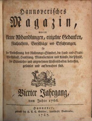 Hannoverisches Magazin. 4. 1766