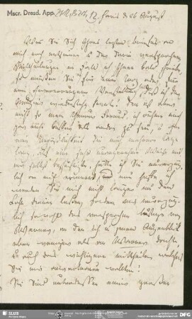 Eigenh. Brief von Henriette Mendelssohn an August Wilhelm von Schlegel, Paris, 26.08.1810