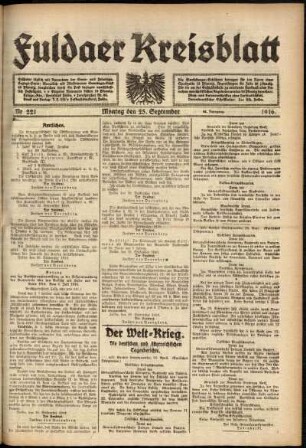Ausgabe vom Montag, den 25. September 1916.