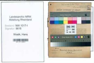 Entnazifizierung Hans Woelk , geb. 22.02.1902 (Revierfoerster)
