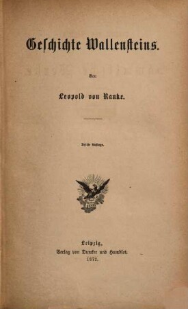 Leopold von Ranke's sämmtliche Werke. 23, Geschichte Wallensteins