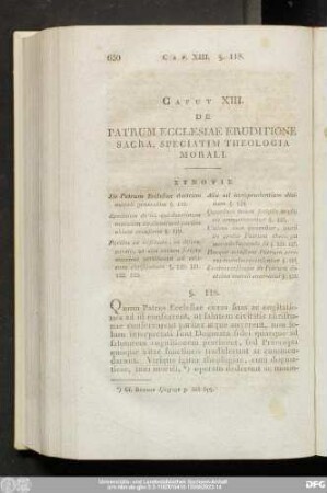 Caput XIII. De Patrum Ecclesiae Eruditione Sacra, Speciatim Theologia Morali.