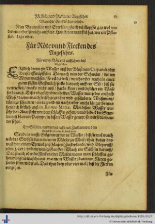Für Röte und Flecken des Angesichts.