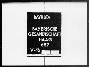 Briefe an die bayerische Gesandtschaft von Preysing