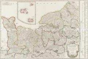 Carte du Gouvernement de Normandie. Mit einer Nebenkarte (Kanalinseln)