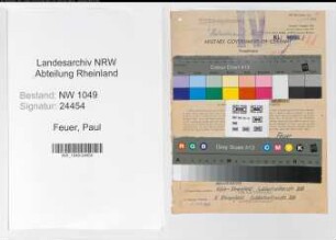 Entnazifizierung Paul Feuer , geb. 29.06.1889 (Technischer Angestellter)
