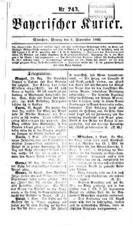 Bayerischer Kurier. 1860,9/12 = Jg. 4