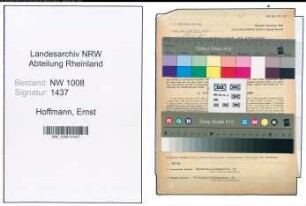 Entnazifizierung Ernst Hoffmann , geb. 27.02.1895 (Angestellter)