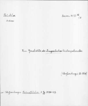 Alter Realkatalog (1501-1952), Teil Bayern, Burgsalach-Burgweinting. Burgsalach-Burgweinting - BSB Cbm Cat. 805(1 b Burgsalach-Burgweinting