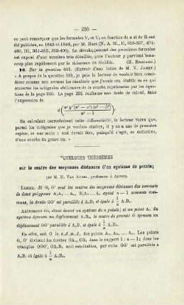 QUELQUES THÉORÈMES.
