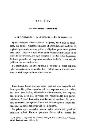 Caput IV De Ciceronis Sumptibus