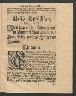 Leich-Sprüchlein. Matth. XIIX.
