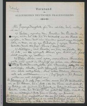 Entwurf betr. Propaganda von Elsbeth Krukenberg