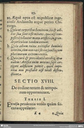 Sectio XVIII. De ordine rerum & temporum opportunitate