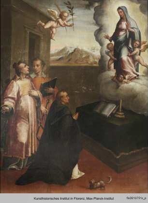 Die Jungfrau erscheint dem Heiligen Hyazinth von Polen und die Heiligen Stefanus und Laurentius