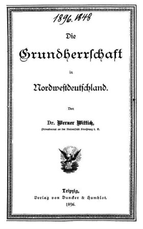 Die Grundherrschaft in Nordwestdeutschland