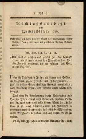 393-403, Nachtagspredidgt am Weihnachtsfeste 1799.