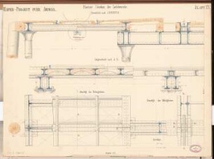 Hafen für Arkona Schinkelwettbewerb 1868: Landungssteg: Detailschnitte 1:12; Maßstabsleiste