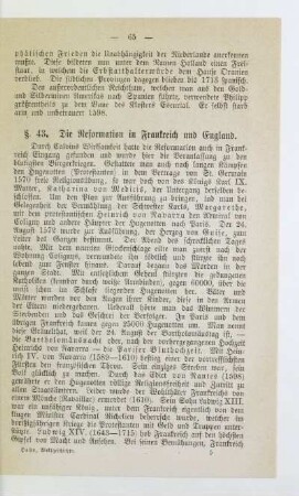 §. 43. Die Reformation in Frankreich und England