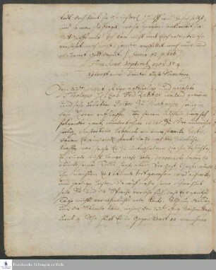 Auszug eines Briefes von [Unbekannt] an [Unbekannt].