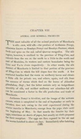 Chapter VIII. Animal and mineral products