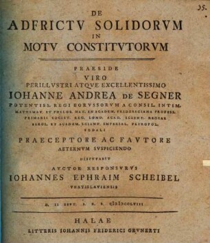 De adfrictu solidorum in motu constitutorum