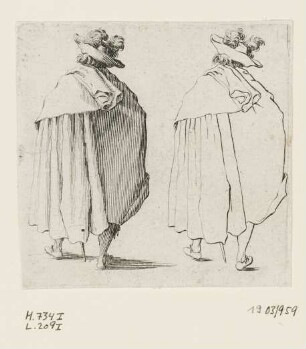 Mann im Mantel von hinten, Blatt 12 der Folge "Varie Figure"
