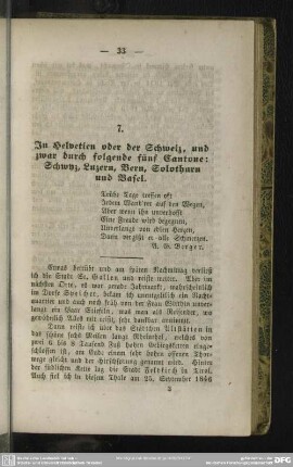 7. In Helvetien oder der Schweiz, und zwar durch folgende fünf Cantone: Schwyz, Luzern, Bern, Solothurn und Basel