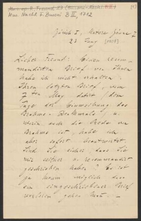 Brief an Ferruccio Busoni : 23.06.1907