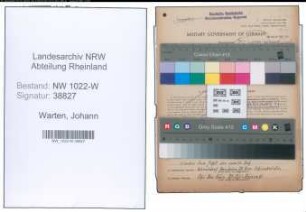 Entnazifizierung Johann Warten , geb. 28.11.1891 (Bahnbeamter)