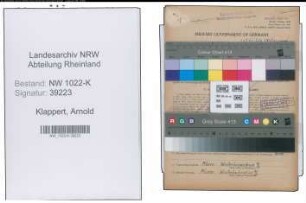 Entnazifizierung Arnold Klappert , geb. 09.04.1906 (Bahnbeamter)
