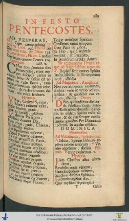 In Festo Pentecostes.
